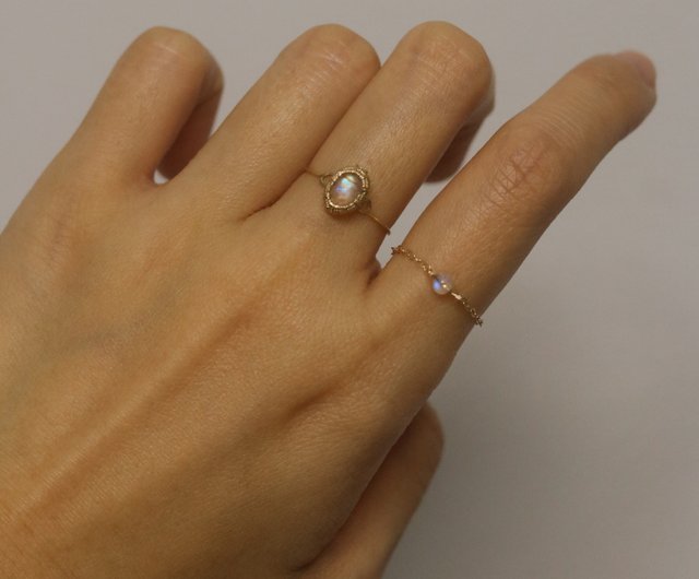 Minimalist sales moonstone ring