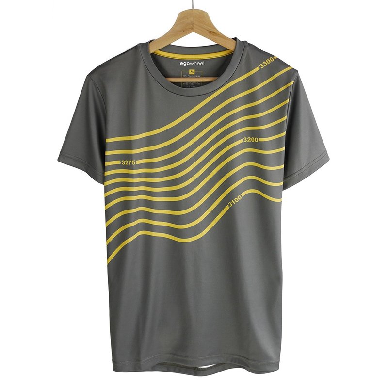 Cycling T-shirt (contour line) A casual jersey suitable for wearing on weekdays and cycling - Men's T-Shirts & Tops - Polyester Gray