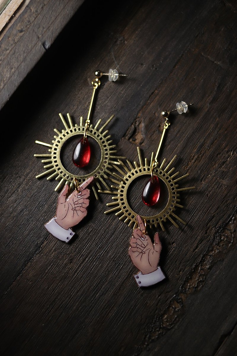 vintage style earrings sparkle - Earrings & Clip-ons - Resin Black