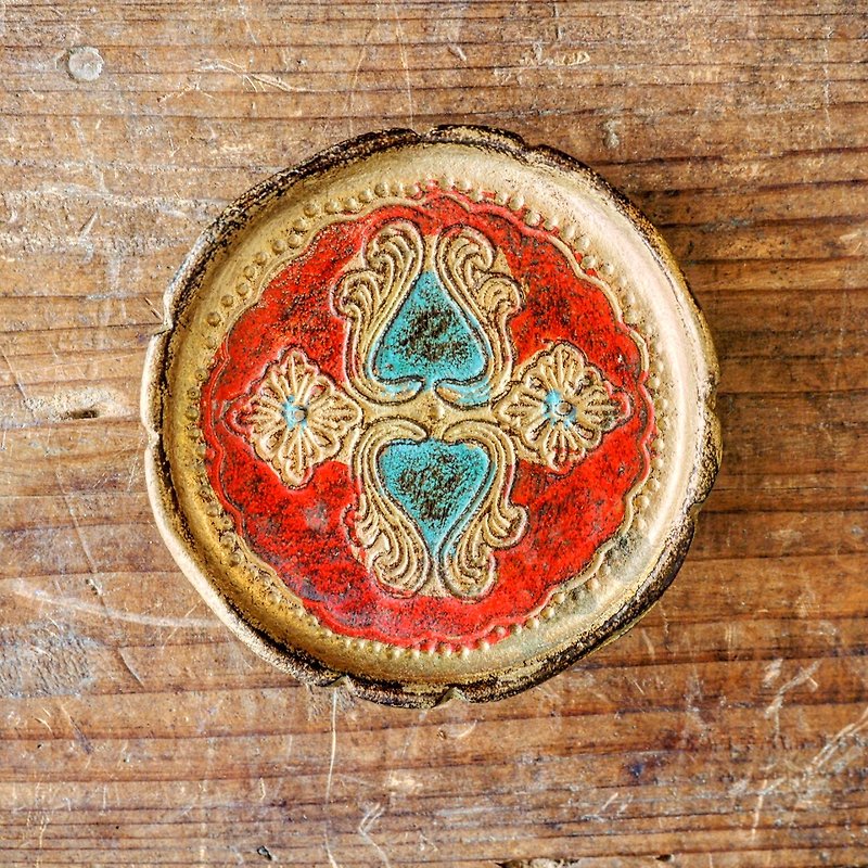 Romantic wooden hand-painted coasters / snack (JS) - Items for Display - Wood Multicolor