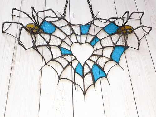 ステンドグラス】蜘蛛の巣でハロウィンパーティ♪