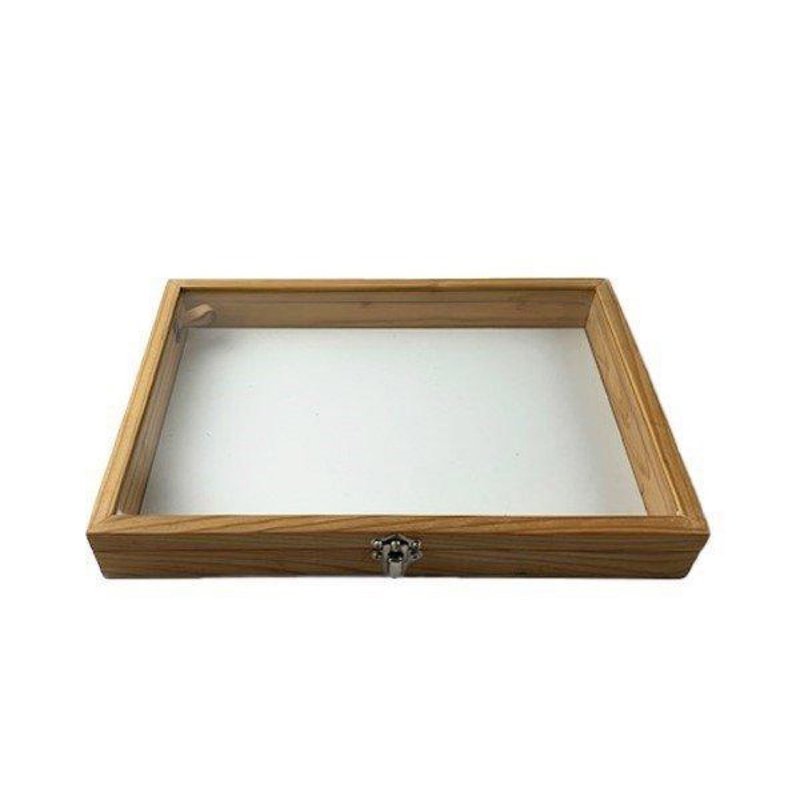 wooden glass case accessories - กล่องเก็บของ - ไม้ สีกากี