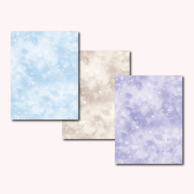 Winter Snowflake Background Memo Pad 3 Types, 75 Sheets 1 Set - Stickers - Paper 