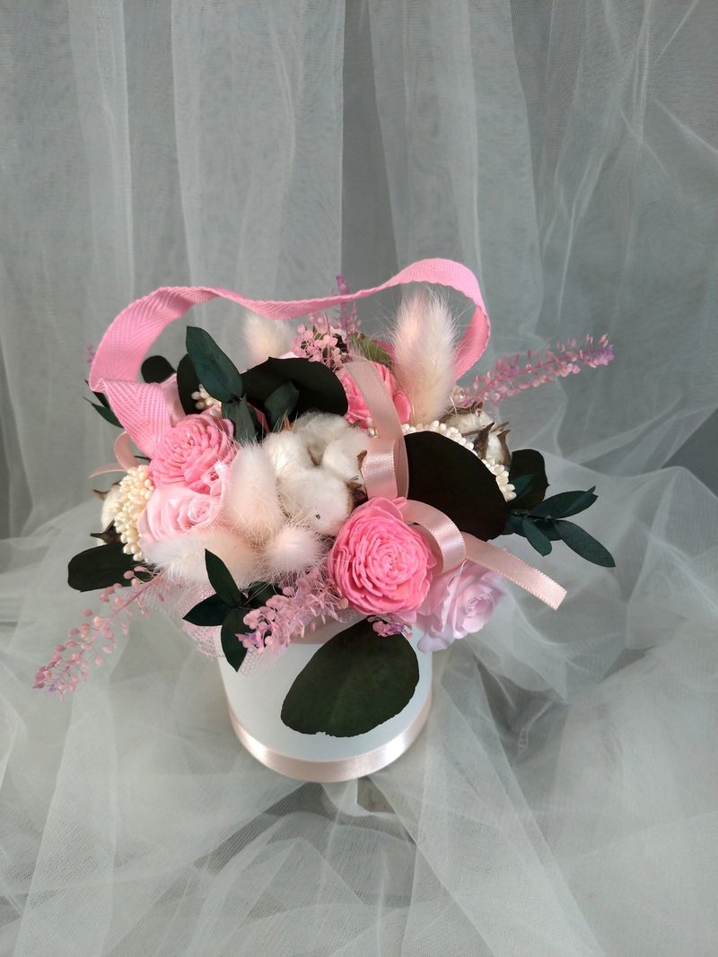 童籃 / 小花籃  乾燥花 / 永生花 新娘花藝 CHILD-01 ( 單個 ) - 胸花/手腕花 - 植物．花 粉紅色
