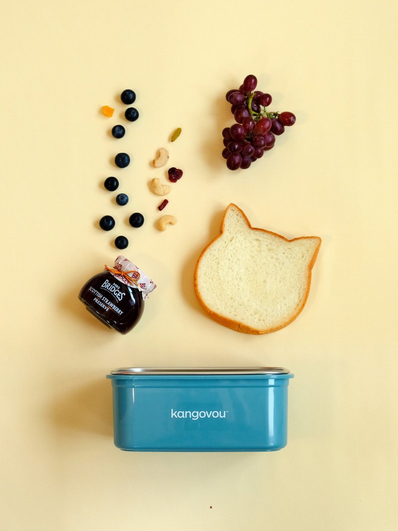 Jumbo sipping lunch box [Mo Randi] - American kangovou wallaby - กล่องข้าว - สแตนเลส สีน้ำเงิน