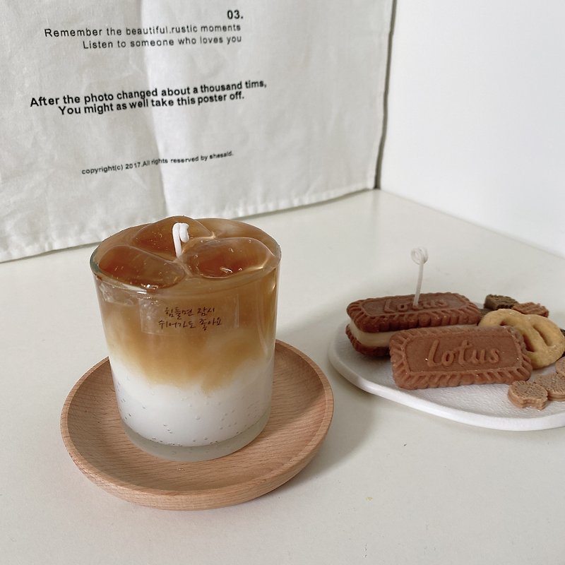 08:22 Candle Lab | Have a cup of soft Q iced latte-shaped scented candle to exchange gifts - Candles & Candle Holders - Wax Khaki