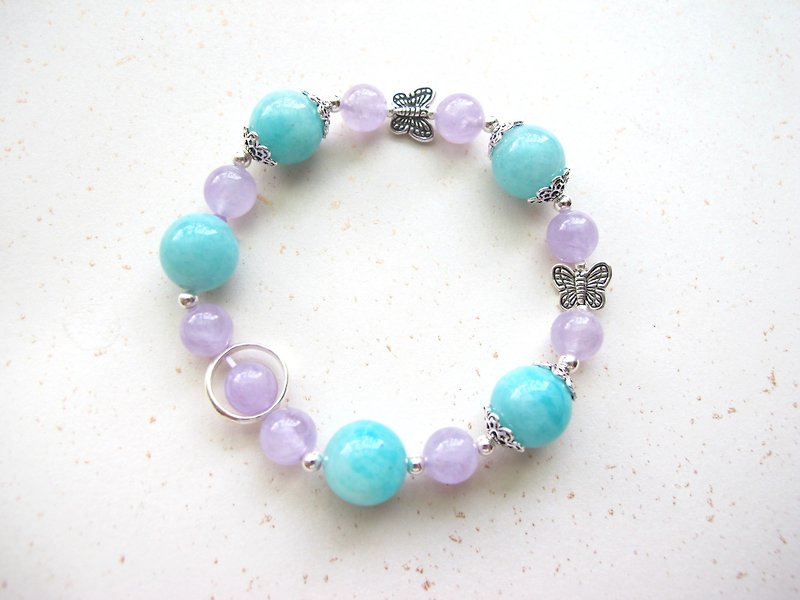 [Romantic] Amethyst x Tianhe Stone x 925 Silver - a series of natural stone - Bracelets - Gemstone Purple