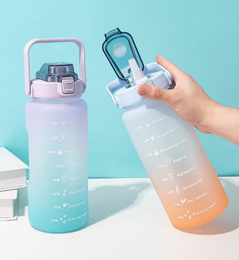 Motivational Giant Sports Gradient Water Bottle - 2L - Pitchers - Plastic 