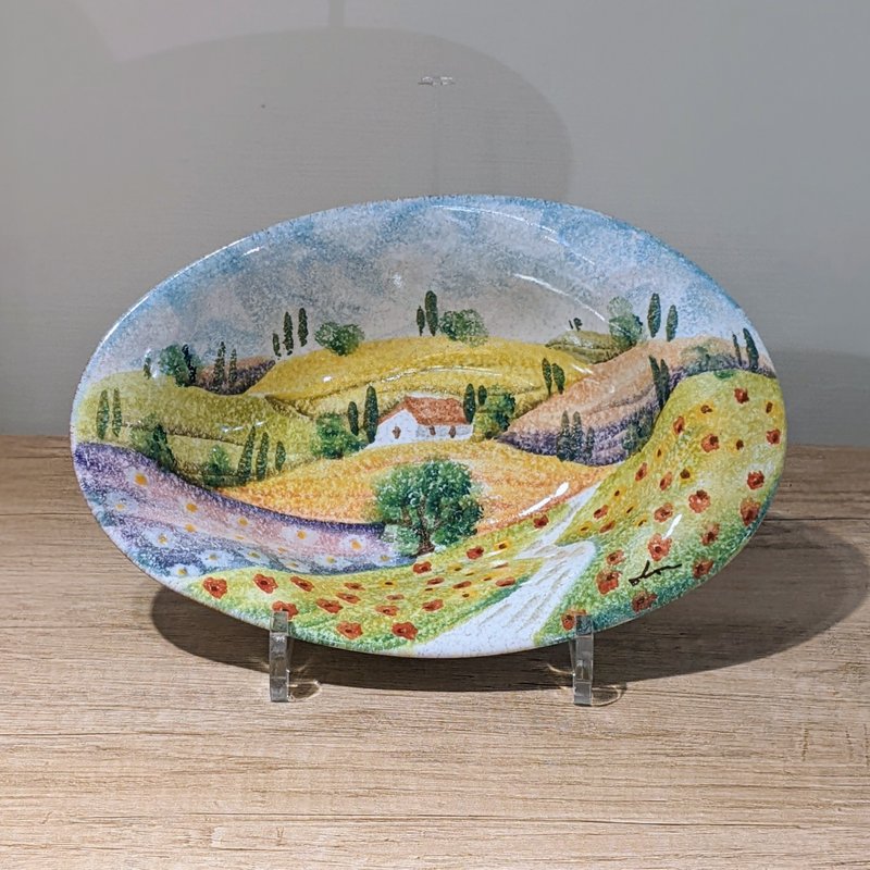 義大利手工陶-NS曙光 餐碗 25x17cm - 碗 - 陶 藍色