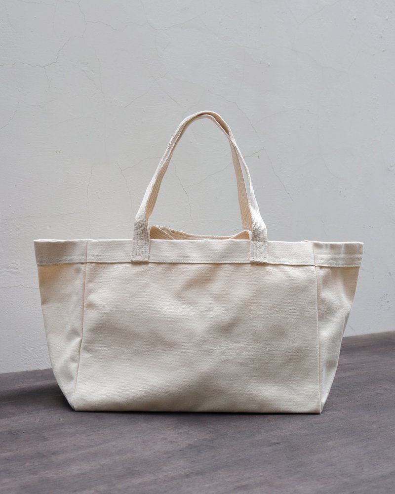 Ayuno Thick Pound Canvas Tote Bag L - กระเป๋าเดินทาง/ผ้าคลุม - ผ้าฝ้าย/ผ้าลินิน ขาว