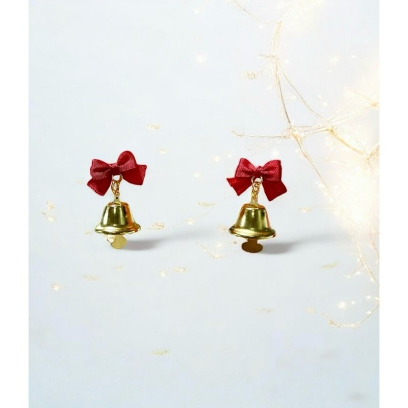 Christmas bell earrings/ Clip-On - ต่างหู - สแตนเลส หลากหลายสี