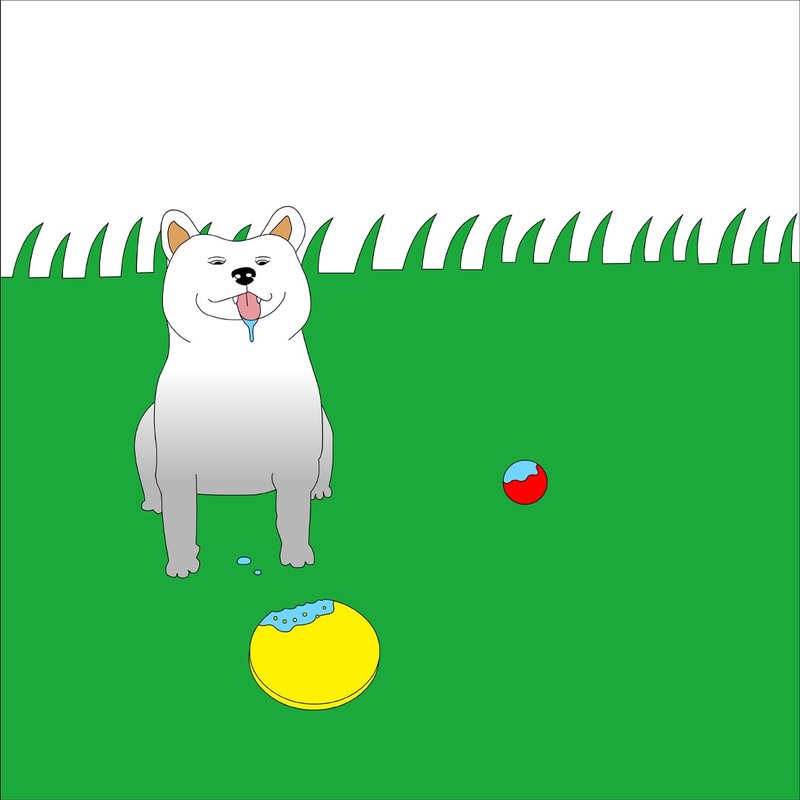 A dog that spent a day playing on the grass. Super value package Shiba Inu. - เสื้อยืดผู้หญิง - ผ้าฝ้าย/ผ้าลินิน ขาว