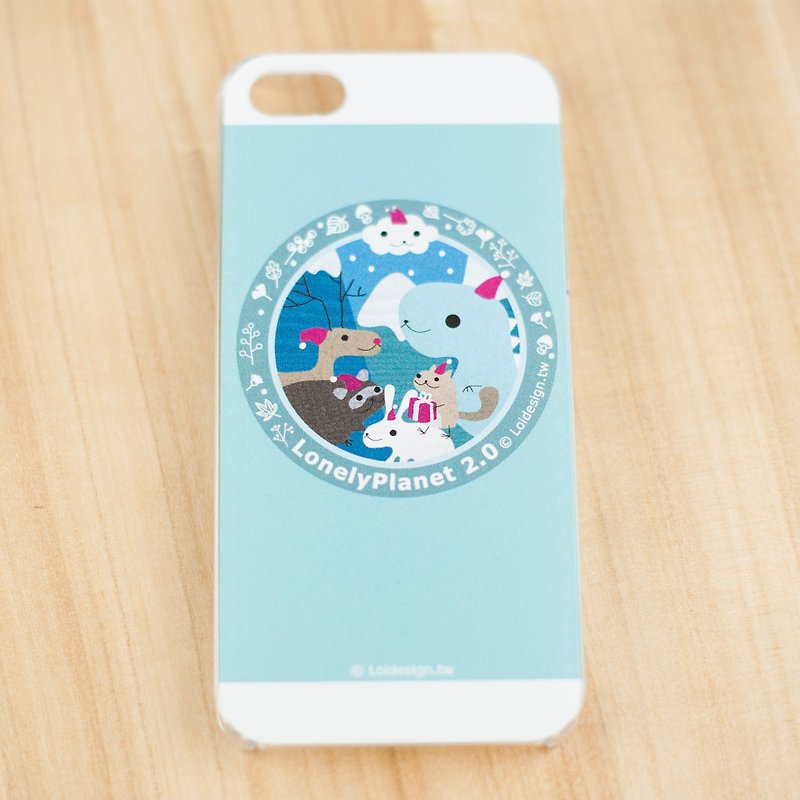 [寂寞星球2.0] 透明手機殼-聖誕動物島 - 手機殼/手機套 - 塑膠 藍色