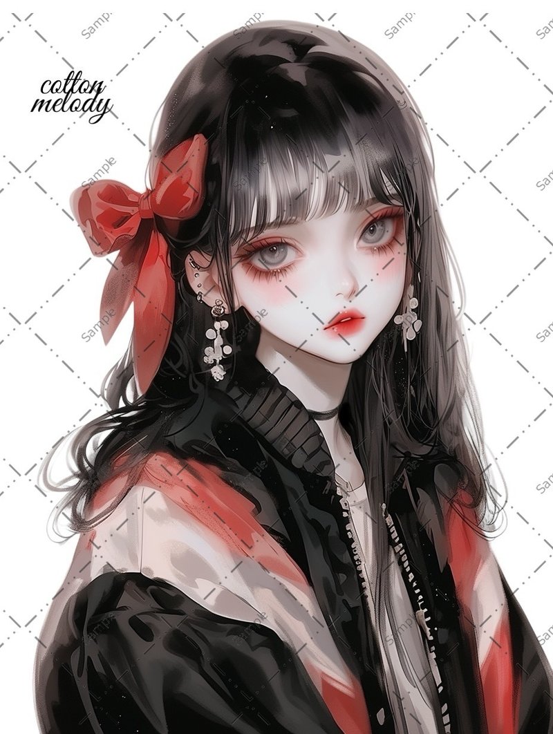 original sticker no.775 人物ステッカー オリジナルステッカー 人物ステッカー 女の子ステッカー オリジナル人物ステッカー - 貼紙 - 紙 