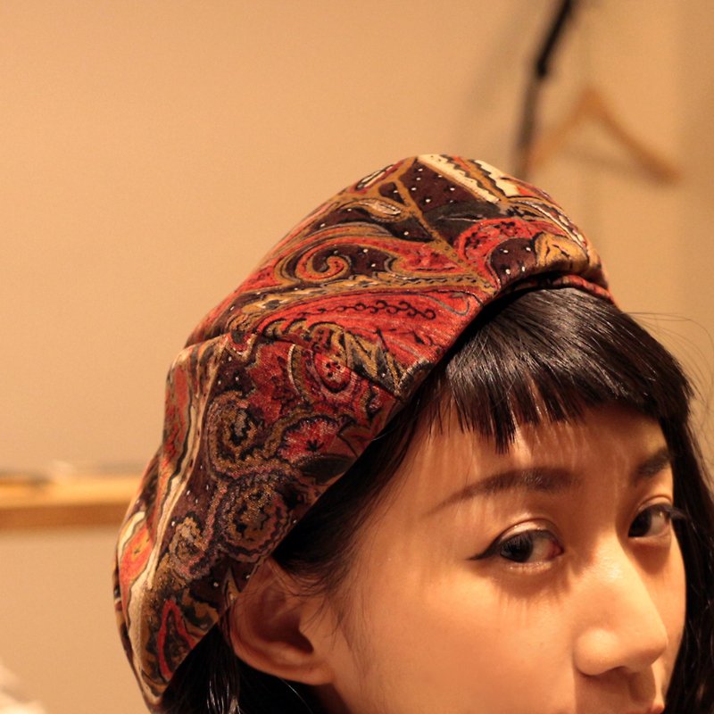 JOJA│[限量] 日本老絨布貝蕾 / S-M可調式/ 貝蕾帽 / 畫家帽 - 帽子 - 棉．麻 紅色