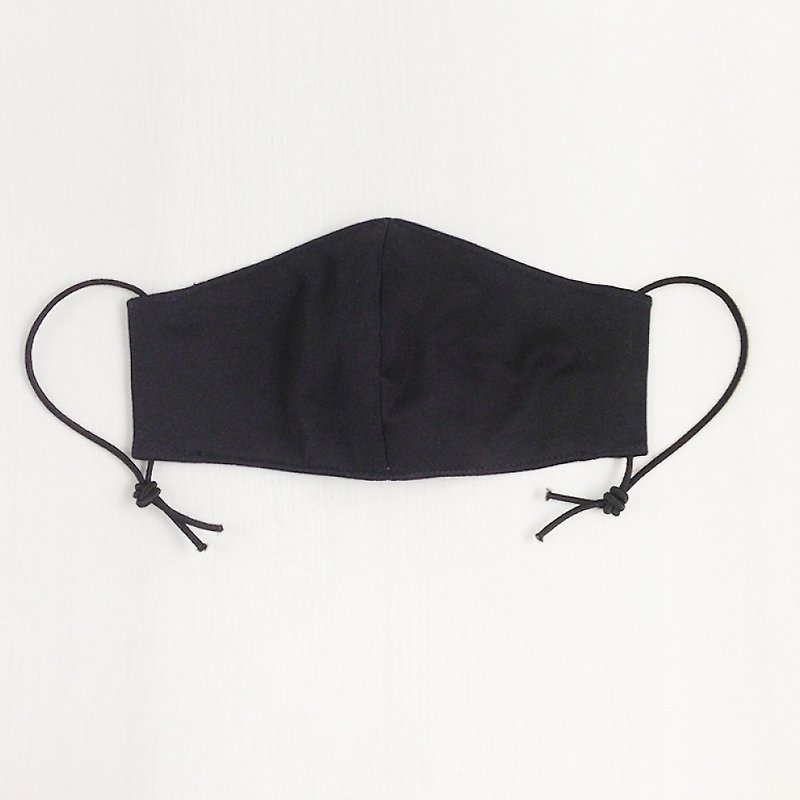 酷黑立體口罩 / 手作 / 台灣棉口罩 - 口罩/口罩收納套 - 棉．麻 黑色