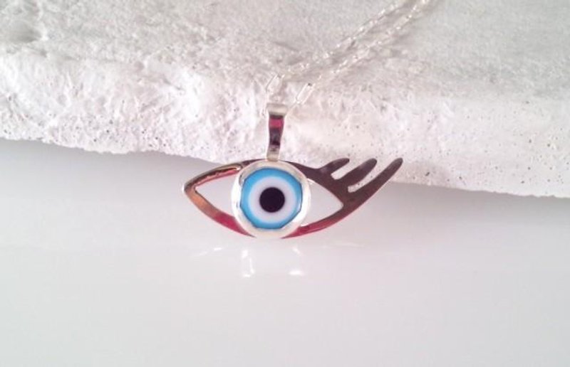 ◇ Evil Eye SV pendant to prevent evil eyes ◇ [TQ] - Necklaces - Other Metals Blue