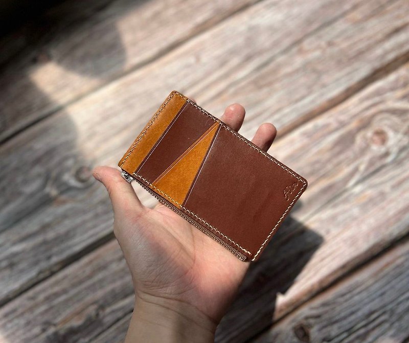 【Customized】Hand-stitched zipper card holder 【Vewhide Belly Series】 - Card Holders & Cases - Genuine Leather 
