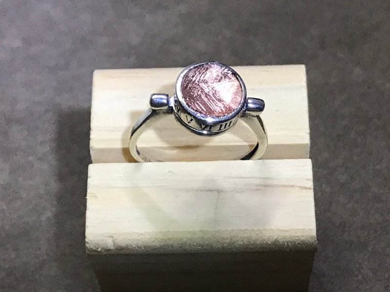 Rose Gold Meteorite rotating ring Valentine's Day birthday gift - General Rings - Crystal 