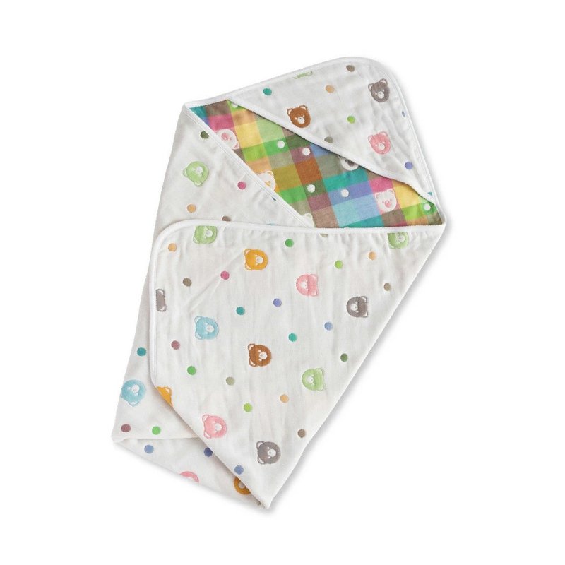 [Japanese OP mini] Baby six-fold gauze swaddle colorful bear - Other - Cotton & Hemp 