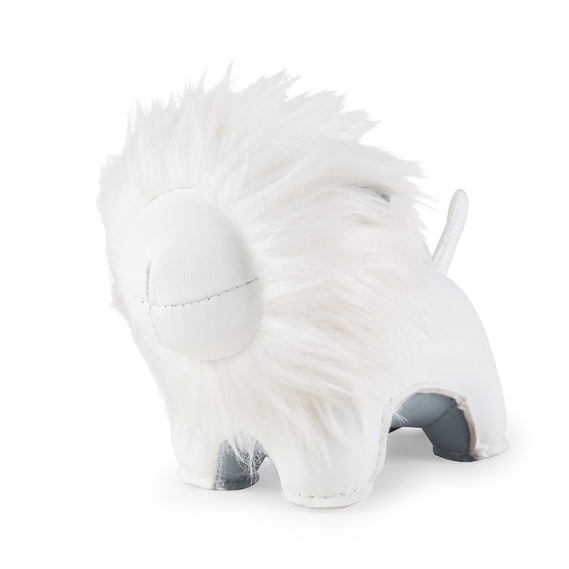 Zuny -  毛獅 Tumo 造型動物紙鎮 - 裝飾/擺設  - 人造皮革 白色