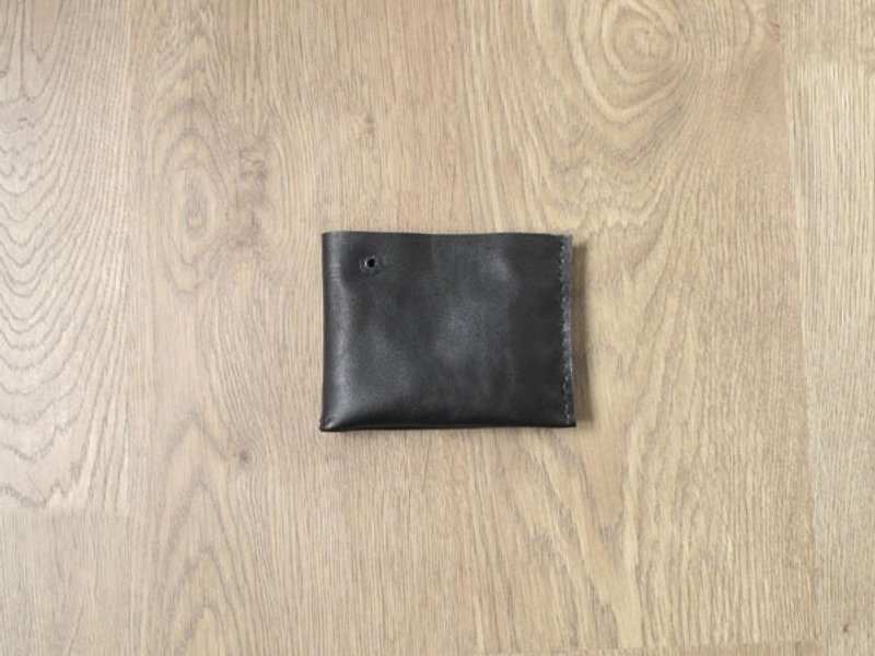 Original leather taste x real leather card case/banknote pack x color matching - Wallets - Genuine Leather Black