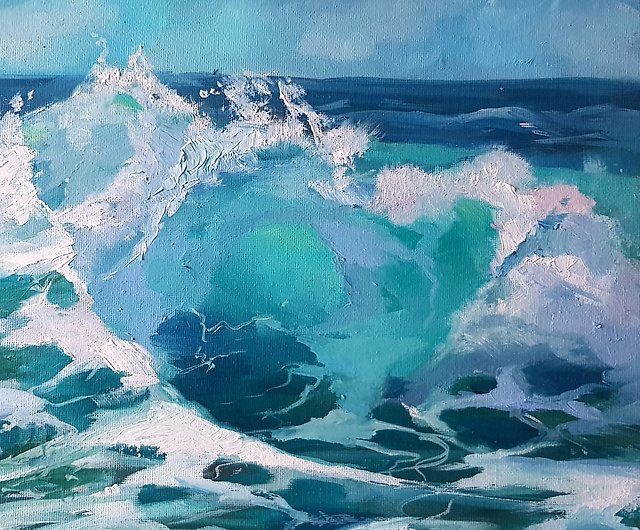 海の絵 サーフィン 絵 油絵キャンパス アート ロンハーマン オーラリー 