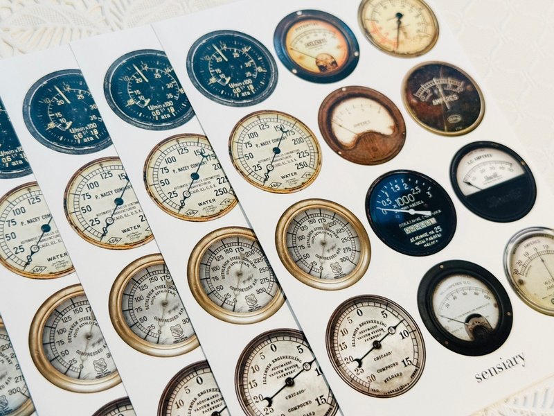 sensiary ヴィンテージ円形計器パネルステッカー - はがき・メッセージカード - 紙 