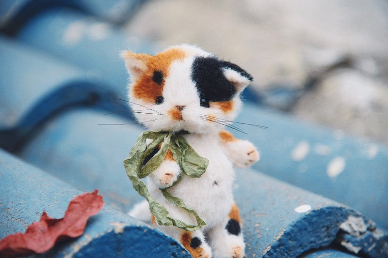 [Medium Difficulty Series] Calico Cat Doll/DIY Material Pack Original Plush Joint Doll Toy - Knitting, Embroidery, Felted Wool & Sewing - Other Materials White