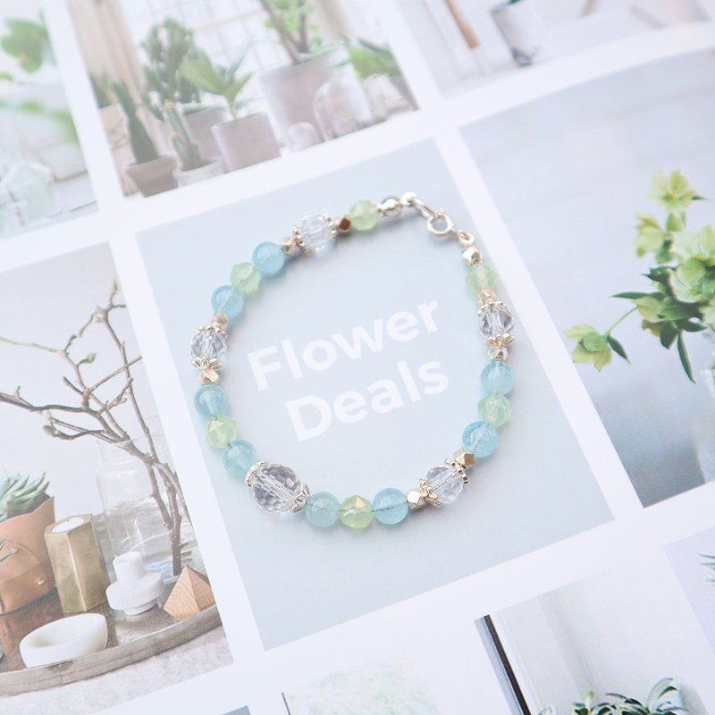 Trauma Healing & Wisdom & Relationship │ White Crystal + Sea Sapphire + Grape Stone │ Natural Stone Bracelet - Bracelets - Crystal Multicolor