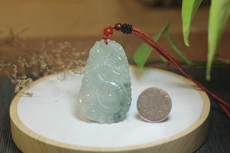 【龍牌】天然A貨翡翠| ペンダント| 十二支ネックレス| 男女兼用ペンダント 手作り - ネックレス - 翡翠 グリーン