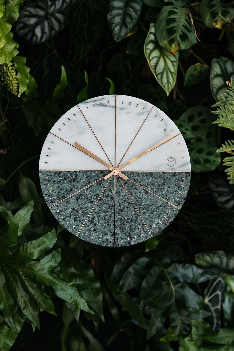 [Qiyu Home Furnishing] A piece of marble clock style home accessories Stone - นาฬิกา - หิน ขาว