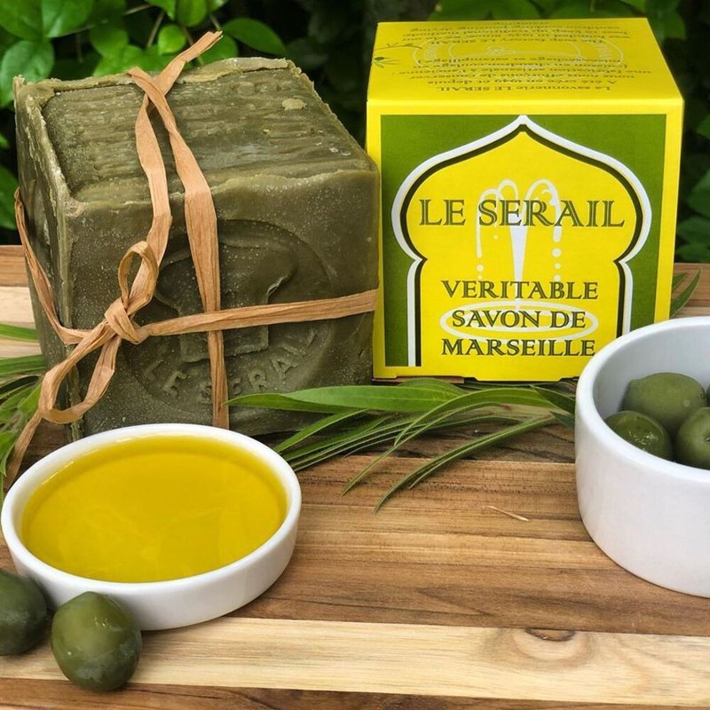 フレンチシェル オーソドックスな手作りマルセイユ石鹸 72% オリーブオイル 300g/600g - 石けん - その他の素材 グリーン