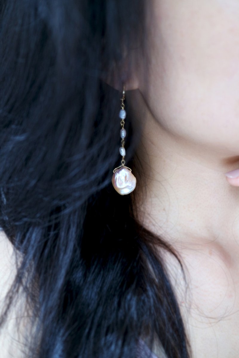 【Baroque pearls earring】 - ต่างหู - ไข่มุก ขาว