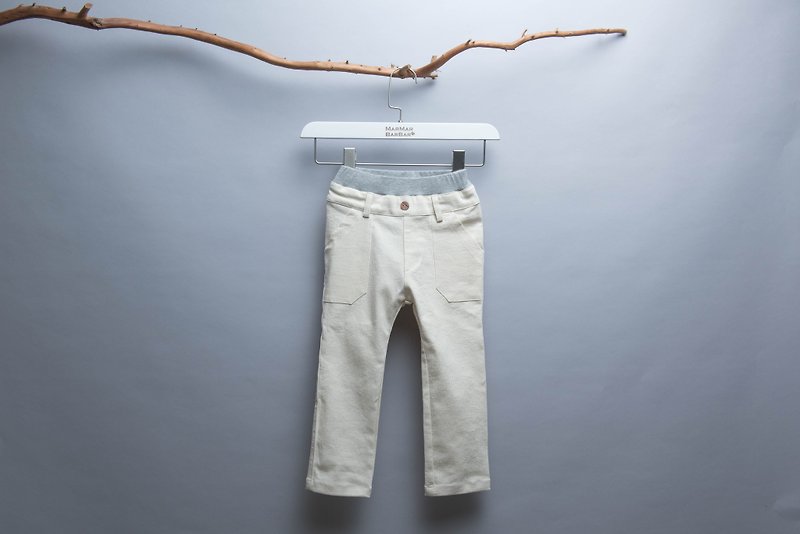 牛仔褲-鵝黃線條 褲 兒童 嬰兒  幼童 親子 牛仔 - 男/女童長褲/短褲 - 棉．麻 金色