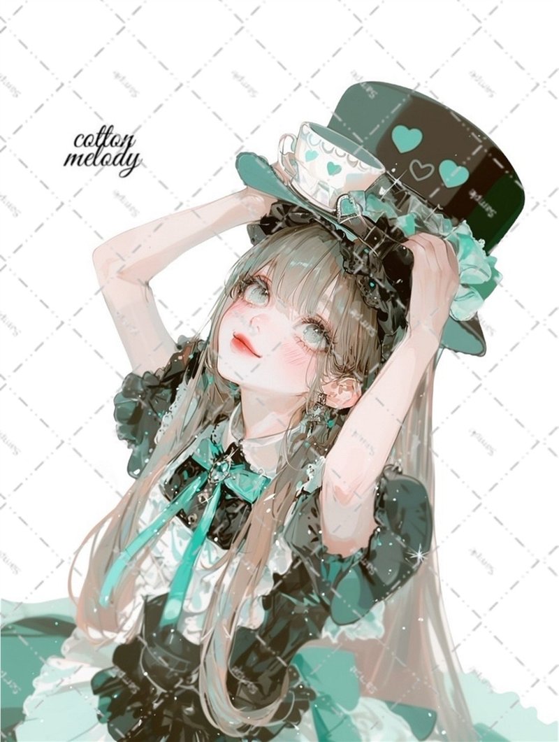 original sticker no.6627 人物ステッカー オリジナルステッカー 人物ステッカー 女の子ステッカー オリジナル人物ステッカー - 貼紙 - 紙 
