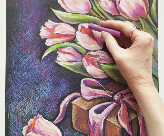 【原画販売】チューリップのブーケ　水彩画 原画販売】チューリップのブーケ 水彩画 原画販売】チューリップ