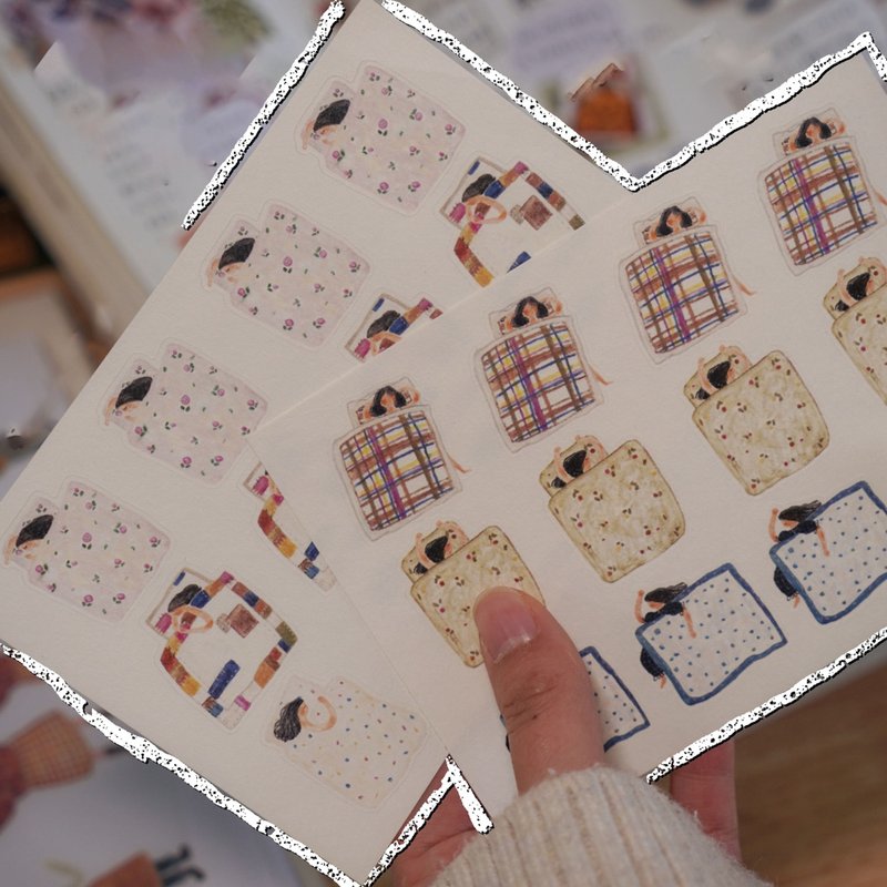 Quilt set A6 cut film stickers - สติกเกอร์ - กระดาษ หลากหลายสี