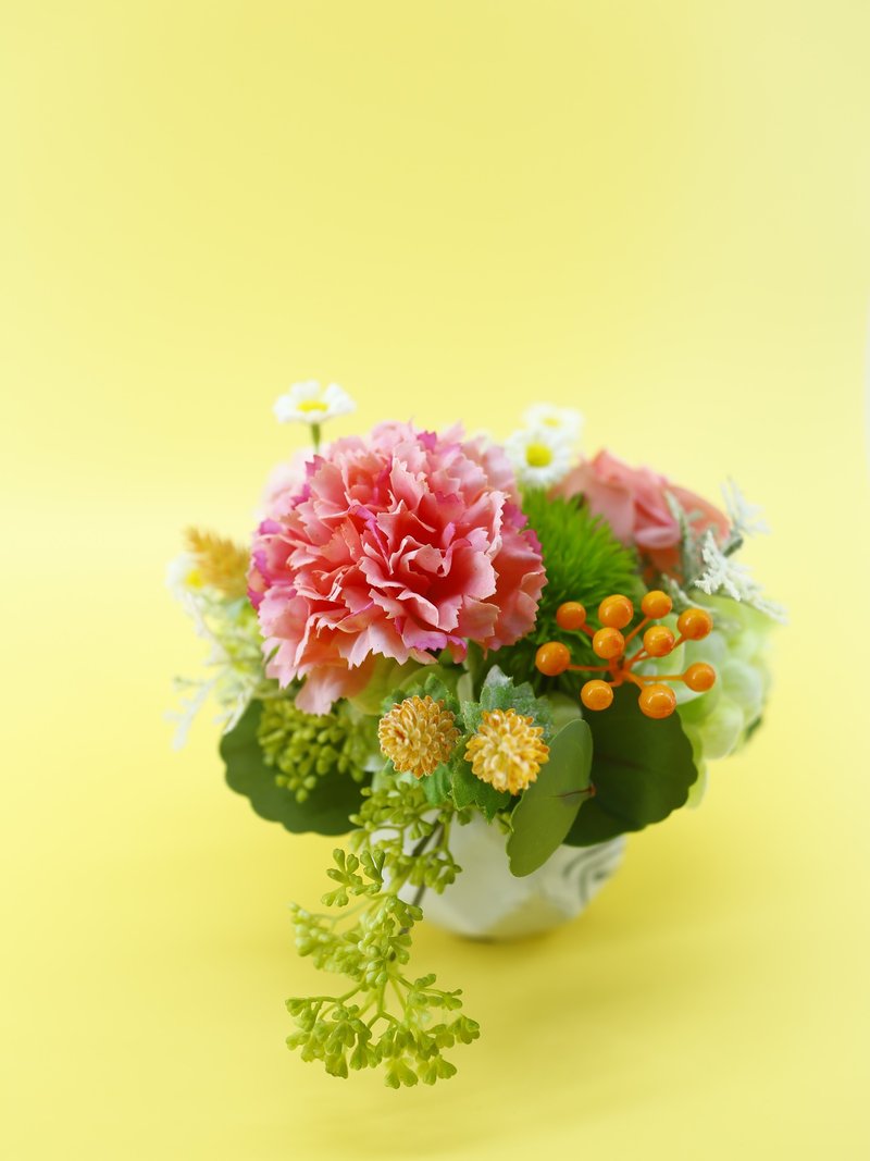 深粉康乃馨甜美香氛花禮/擬真花/人造盆栽/母親節/送禮/禮物/花藝 - 盆栽/植栽 - 其他材質 粉紅色