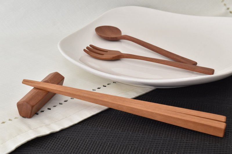 天然木のお箸とカトラリーのギフトセット　ナチュレギフト　お箸セット - 刀叉/湯匙/餐具組 - 木頭 