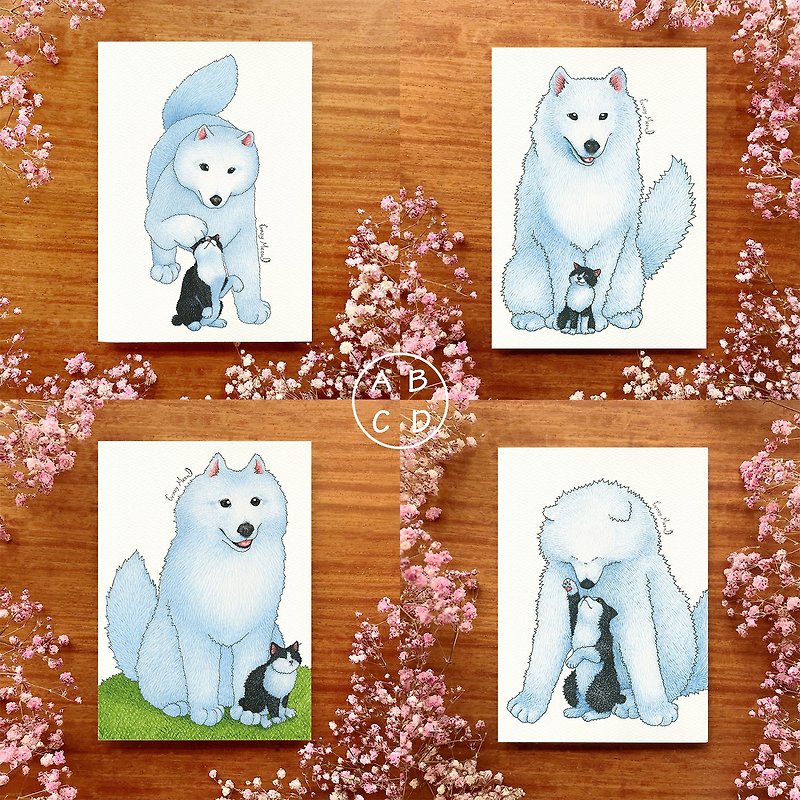 【Cat Maniac】Little Black and Big White Picture Book Postcard G / Postcard - Cards & Postcards - Paper Multicolor
