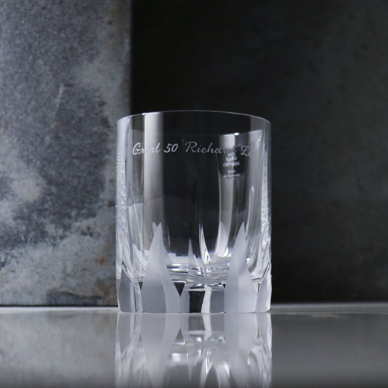 Limited Edition 1 piece [ROGASKA] Handmade Cup Fire Dance Crystal Whiskey Cup Father’s Day - แก้วไวน์ - แก้ว สีเทา