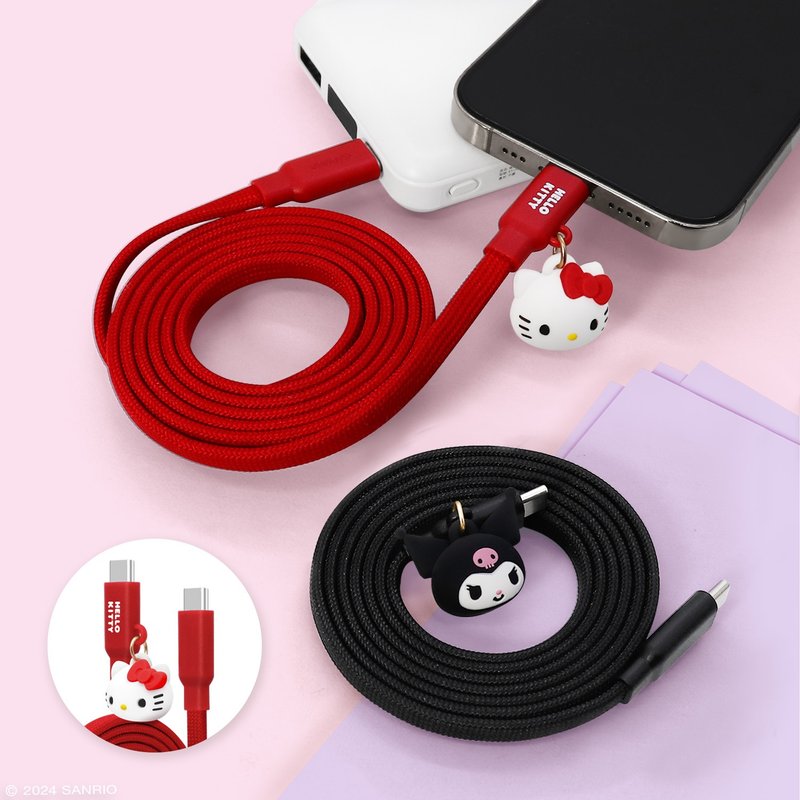 GARMMA Sanrio family Type-C to C / C to Lightning magnetic fast charging cable - ที่ชาร์จ - โลหะ สึชมพู