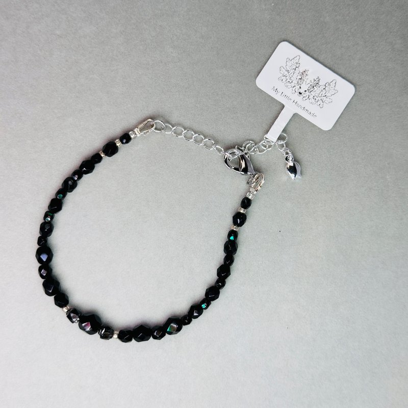 Czech glass Stone bracelet JW70H-002 - Bracelets - Glass Black