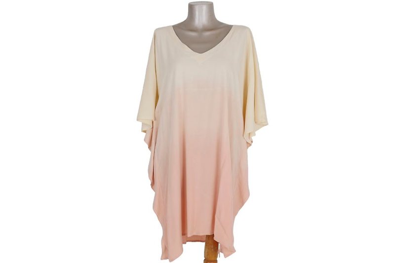 Ocean color gradient butterfly sleeve dress <shell pink> - One Piece Dresses - Other Materials Pink