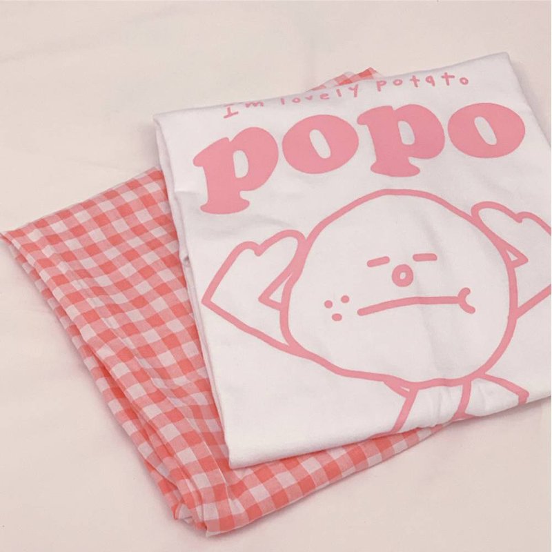 SASIM POPO 馬鈴薯 短袖 - 女 T 恤 - 棉．麻 