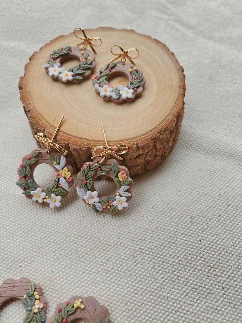 Pinky rainbow | Handmade | Dangle | Statement | Polymer clay earrings - Earrings & Clip-ons - Clay Brown