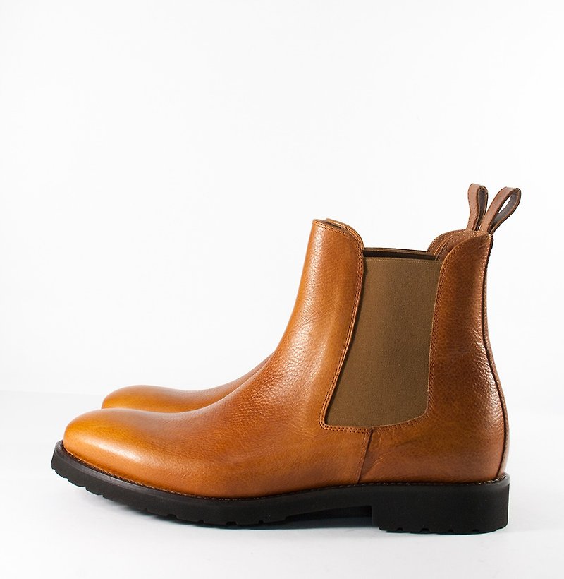 Men  Leather Chelsea Boots - รองเท้าบูธผู้ชาย - หนังแท้ สีนำ้ตาล