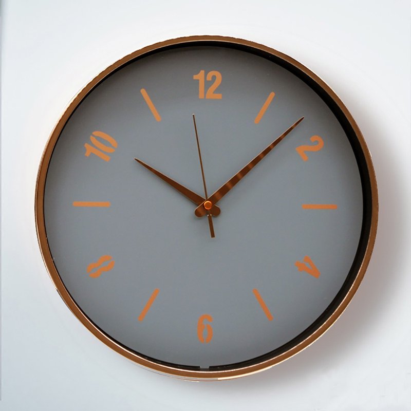 Korea-Silent wall clock in warm gray from South Korea - นาฬิกา - โลหะ สีเทา