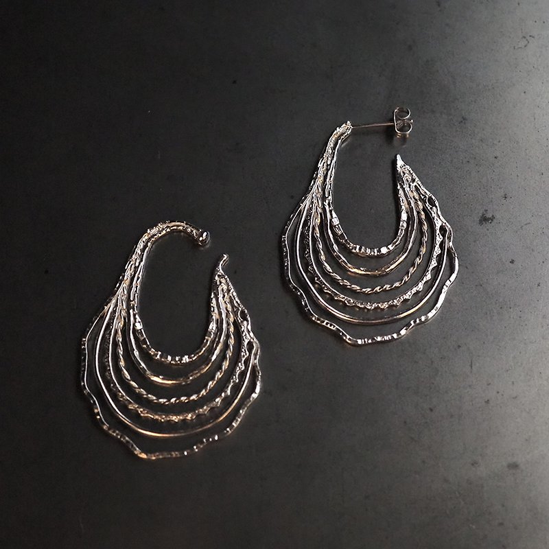Oyster line earrings or ear cuffs - Earrings & Clip-ons - Sterling Silver 